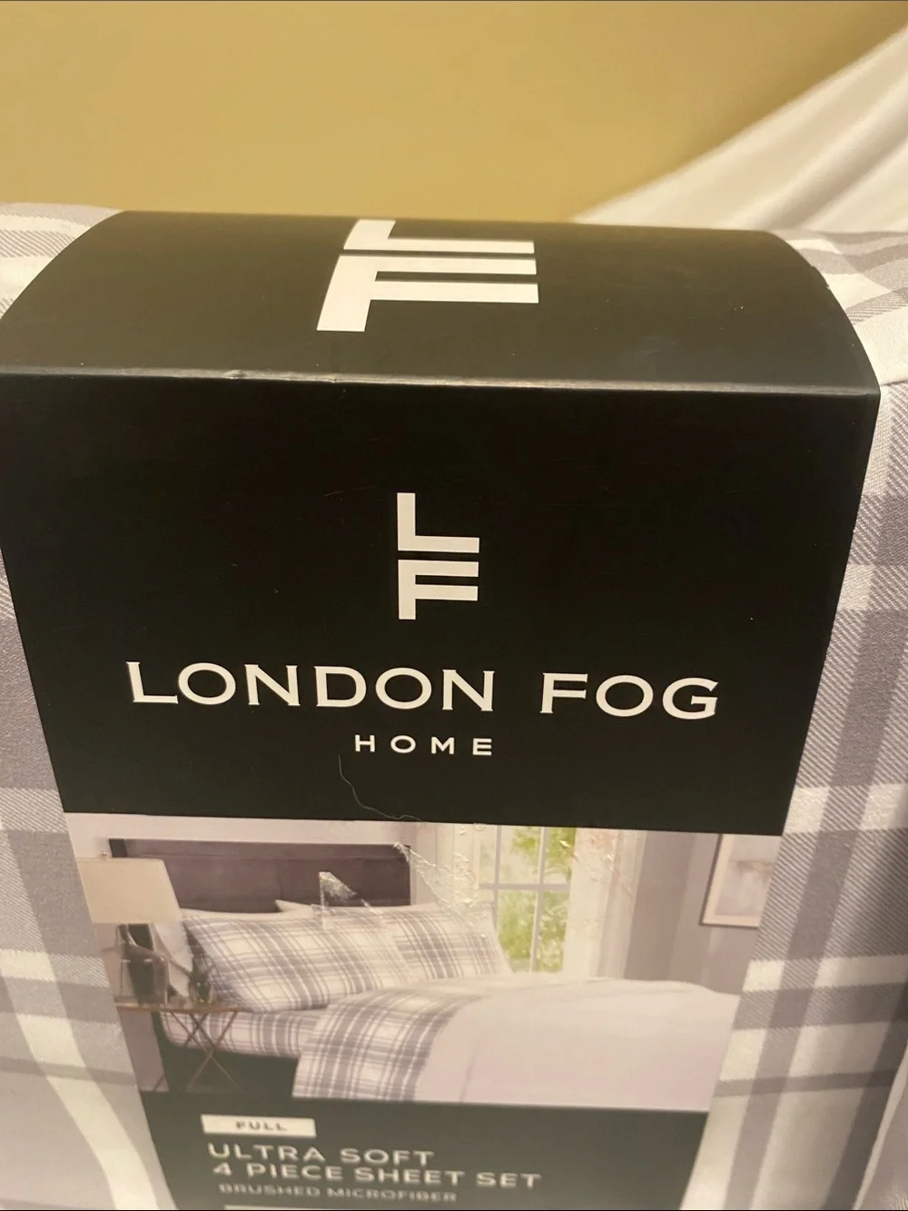 London Fog Grey Plaid Ultra-Soft Brushed Microfiber Sheet Set